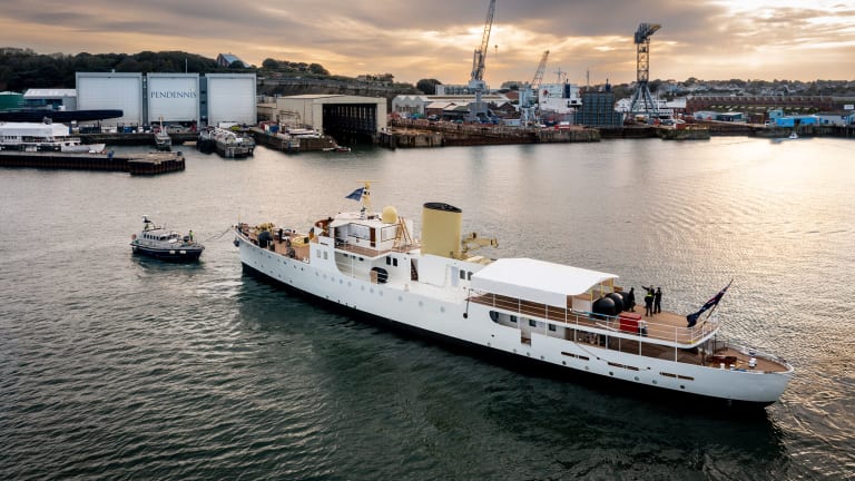 The Classic Camper & Nicholson motoryacht Marala, undergoing a major restoration at Pendennis, was successfully re-floated