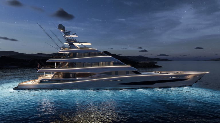 Royal Huisman’s  171ft/ 52m sportfish superyacht, set to be the largest in the world, is progressing along at pace
