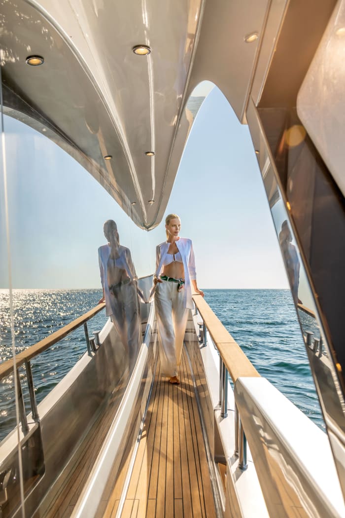 Safe, wide side decks and a comfortable foredeck are highlights of the new 76. 