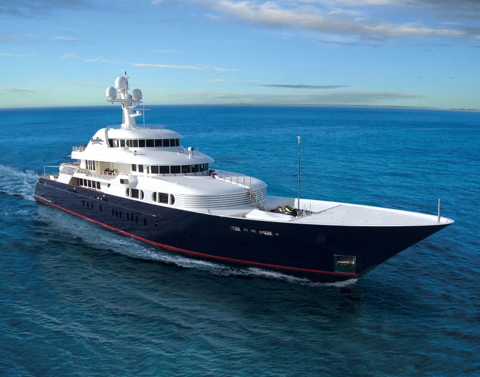 The 243-foot Cocoa Bean was a design collaboration between Marshall and Trinity Yachts.