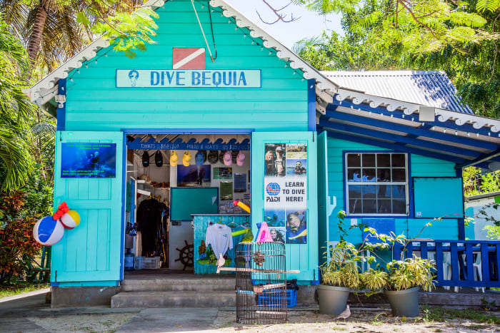A dive shop on Bequia.