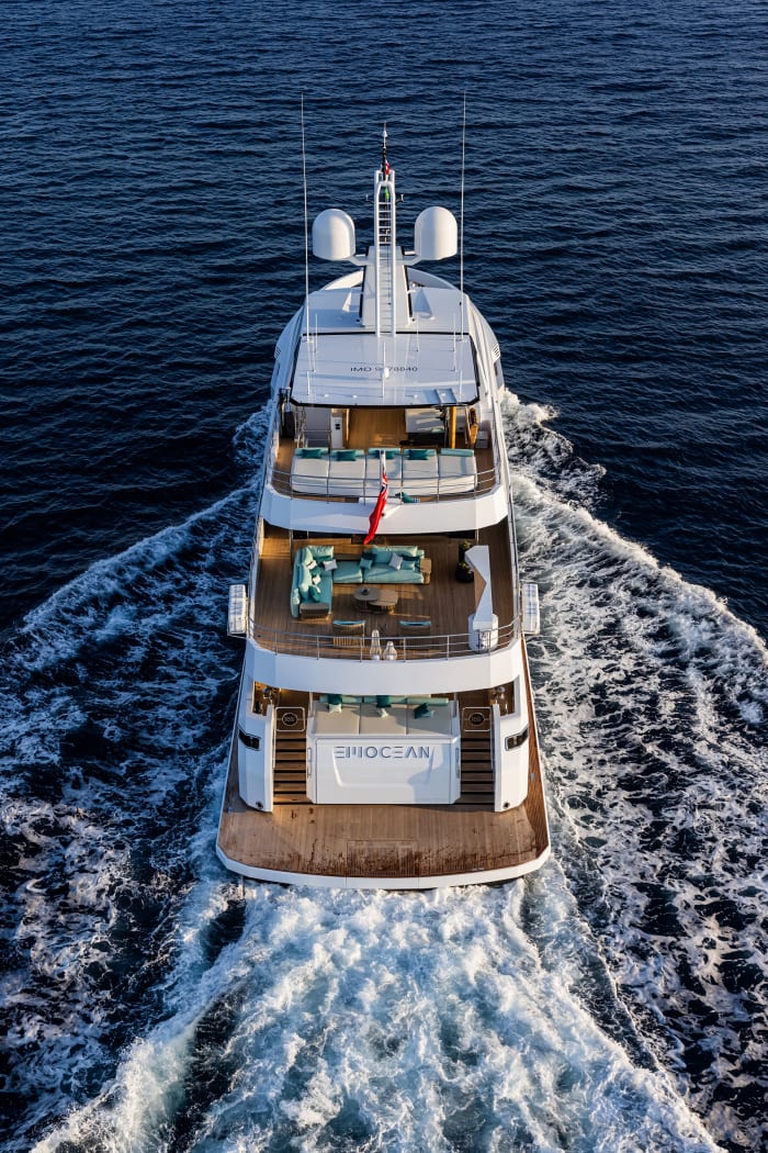 At economical speeds, the 125-foot yacht has a globe-trotting range of 5,000 nm.