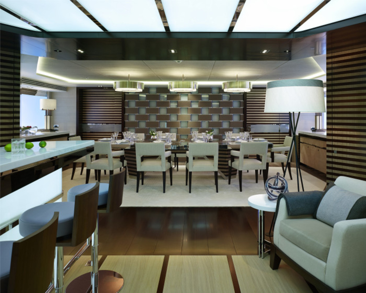 Heesen Yachts' Galactica Star and Aurelia (below) both feature interiors by Bannenberg & Rowell.