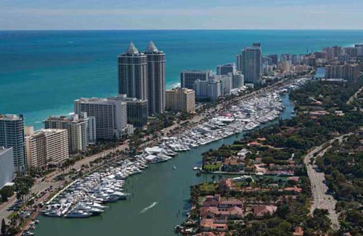 The Miami Yacht & Brokerage Show on Collins Avenue