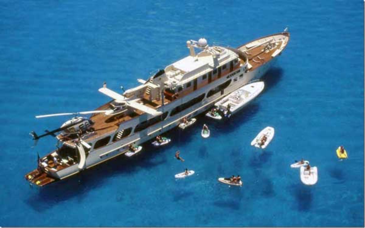 The 167-foot motoryacht Nadine was in high demand for charter, due in part to her heavy complement of aircraft and water toys.