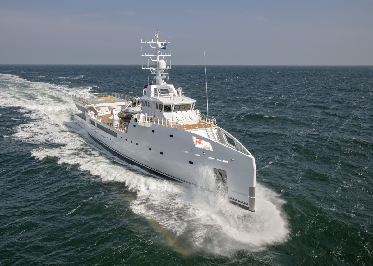 Damen's new 227-foot yacht support vessel Game Changer