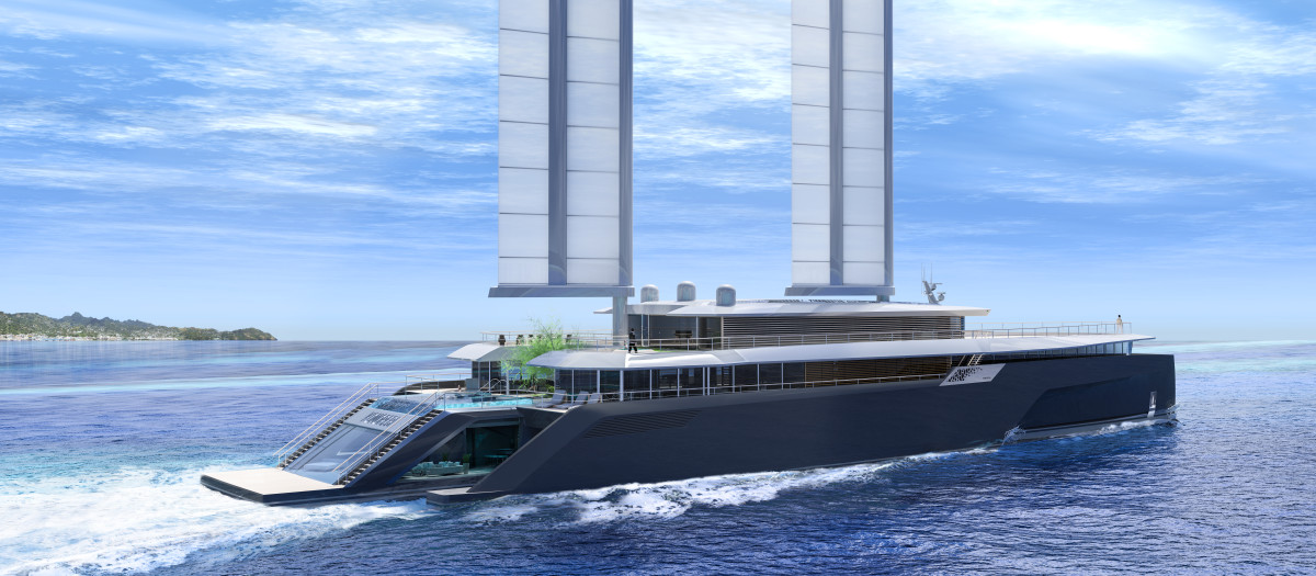 VPLP is developing an automated wing sail system for its Komorebi concept, a 282-foot trimaran.