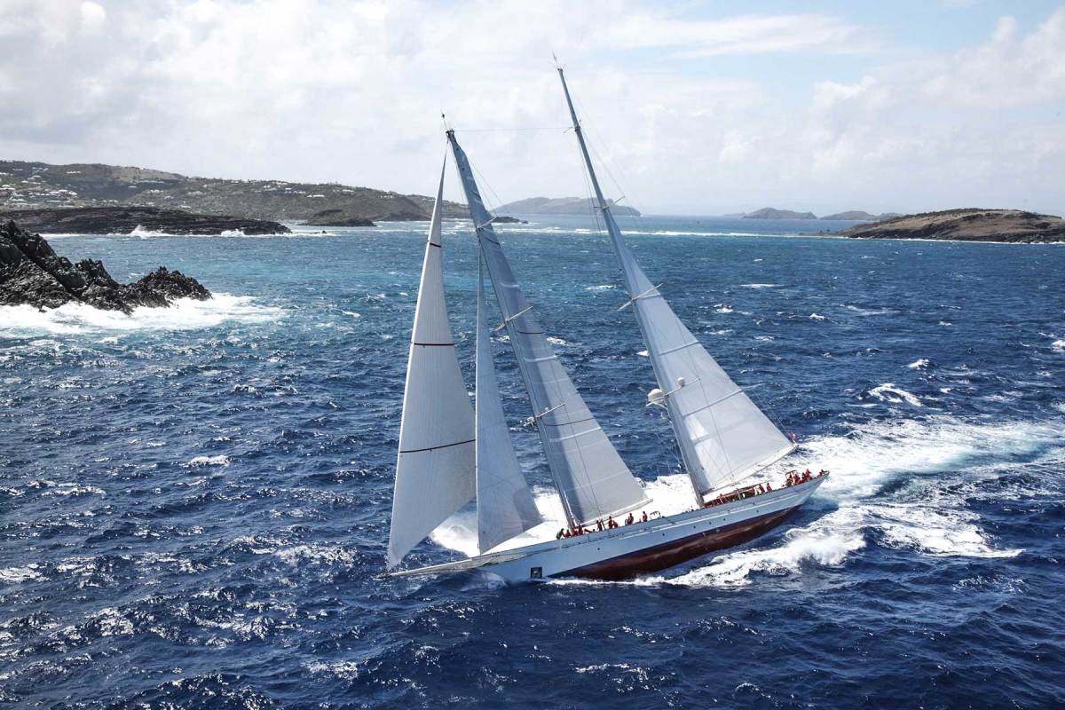 Above: The 182-foot (55.5-meter) classic schooner Adela was originally launched in 1903 and extensively rebuilt by the British yard Pendennis to a design by Dykstra Naval Architects. 