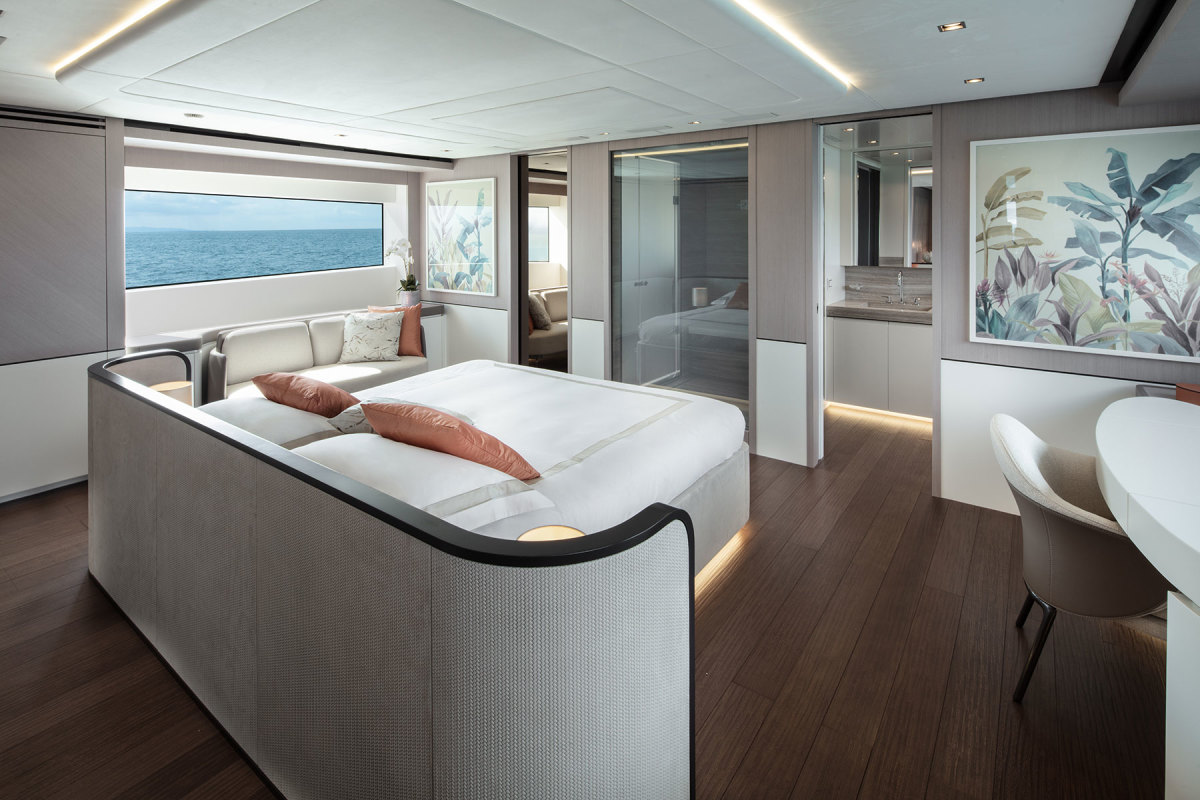 The master stateroom is among the largest in its class.