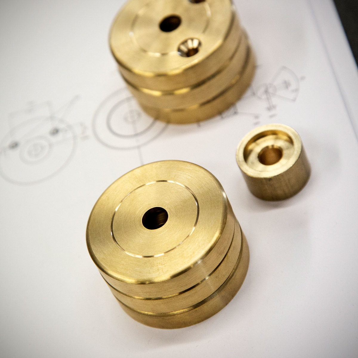  Brass inner components ready for assembly